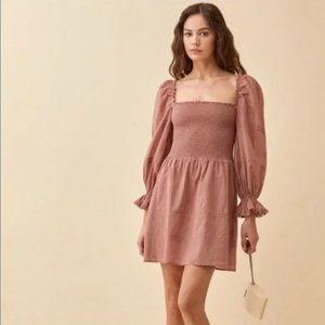 Reformation Dunes Praline Mini Dress Sz 0